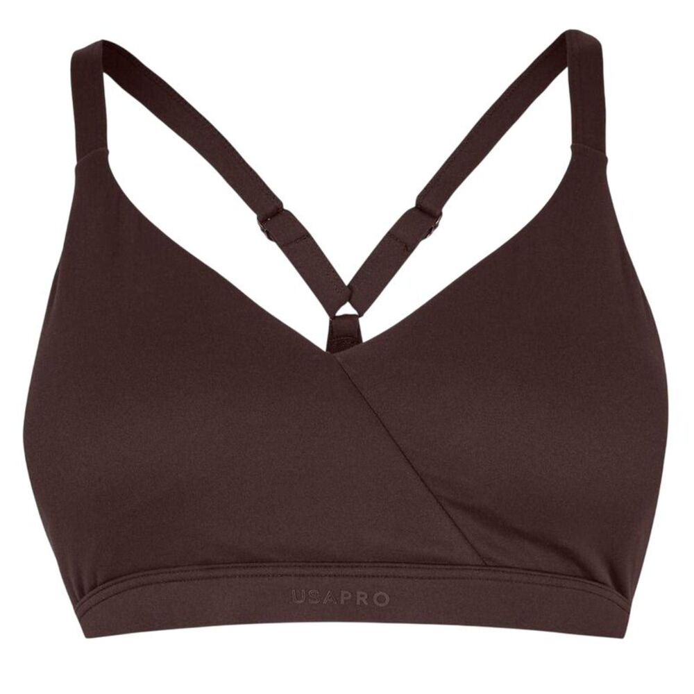 USA Womens/Ladies Nylon Lightweight Sports Bra / Espresso